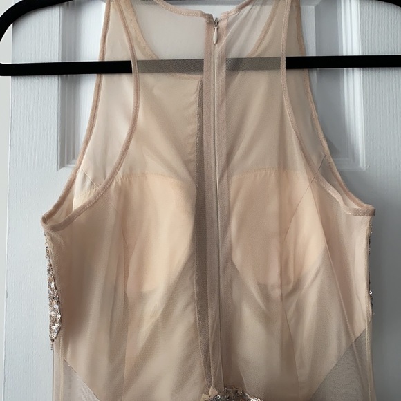 Aidan mattox champagne/ silver sequin dress size4 - Picture 5 of 9